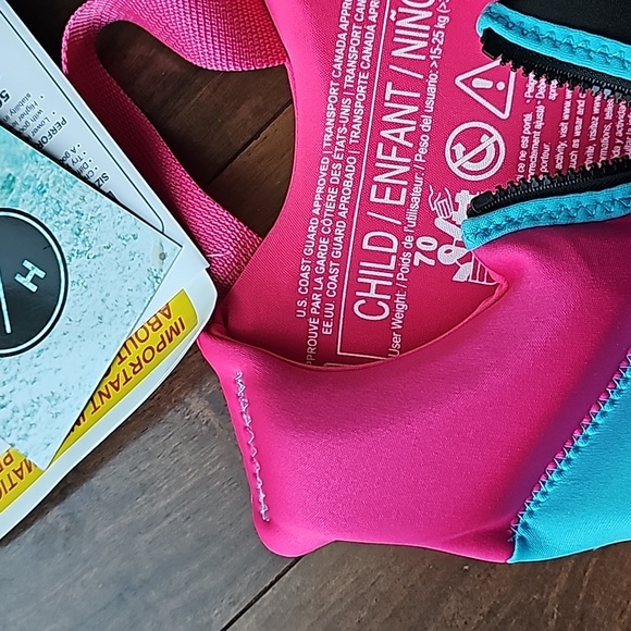 Hyperlite Child Life Vest | Color: Blue/Pink/Black| Size: 33lb-55lb-PFD- NWT - Picture 6 of 11